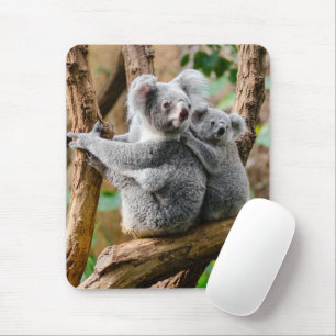 Koala with Baby in a Tree in Australia Mouse Mat
