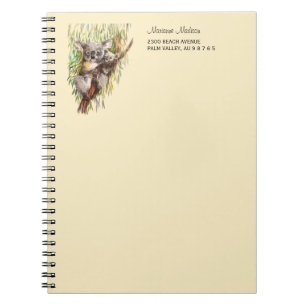 Koala with baby waterolor painting notebook
