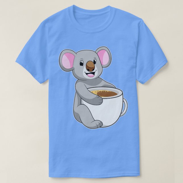 Koala with Coffee Cup 1 T-Shirt (Design Front)