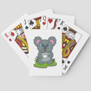 Koala with Coffee cup Playing Cards