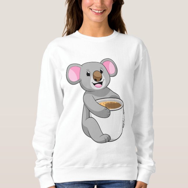 Koala with Coffee Cup Sweatshirt (Front)