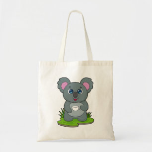 Koala with Coffee cup Tote Bag