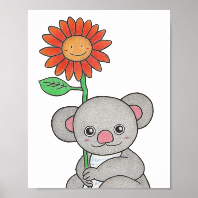 Koala with flower poster (Front)