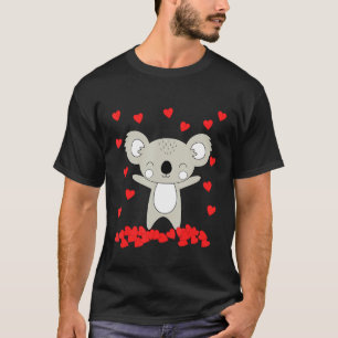 Koala With Hearts Valentines Day Love Animal T-Shirt
