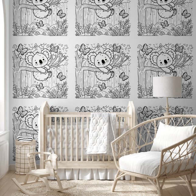 Koala Wonderland Colouring Wallpaper (Kids)
