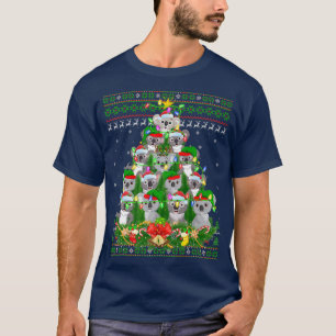 Koala Xmas Lighting Tree Santa Koala Ugly Christma T-Shirt