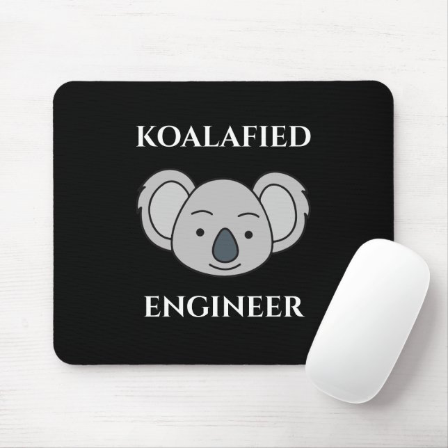 Koalafied Engineer Cute Koala Funny Job Pun Mouse Mat (With Mouse)