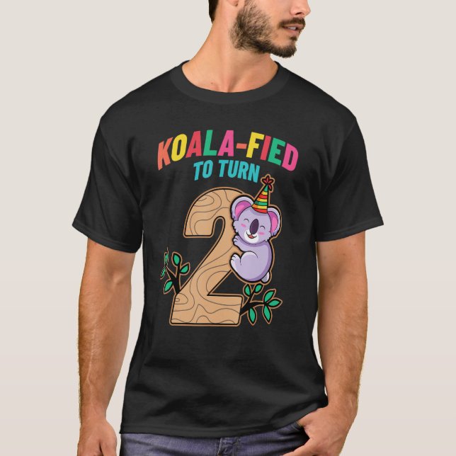 Koalafied To Turn 2 Koala Bear 2nd Birthday Party  T-Shirt (Front)