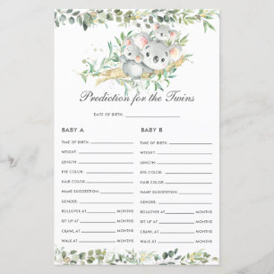 Koalas Baby Greenery Prediction for Twins Activity