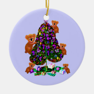 Koalas Christmas Morning Ornaments