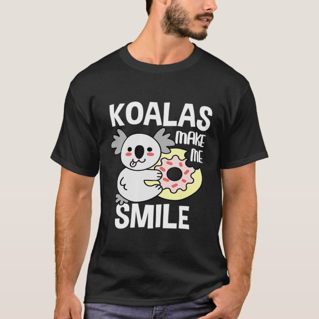 Koalas Make Me Smile  Koala Bear T-Shirt (Front)