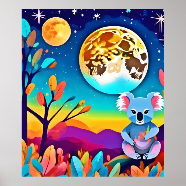 Koala's Moonlit Night Poster (Front)