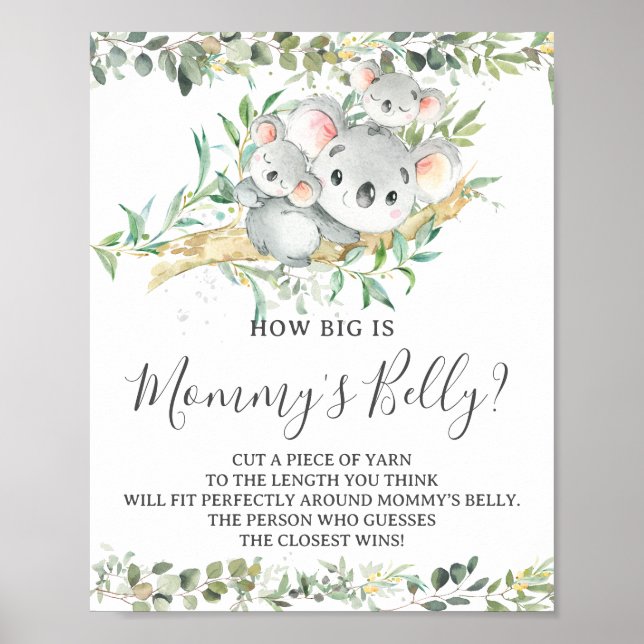 Koalas Twins Shower How Big is Mummy's Belly Game Poster (Front)
