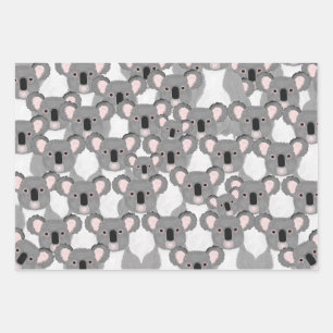 Koalas Wrapping Paper Flat Sheet Set of 3