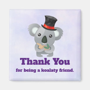 Koalaty Friend Pun Cute Koala in Top Hat Magnet