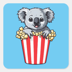 Koalaty Popcorn Square Sticker