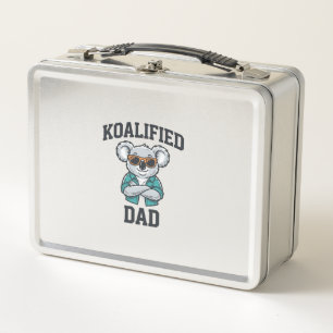 Koalified Dad Cute Koala Father Shirt Design_1 Metal Lunch Box