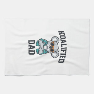 Koalified Dad Cute Koala Father Shirt Design_1 Tea Towel