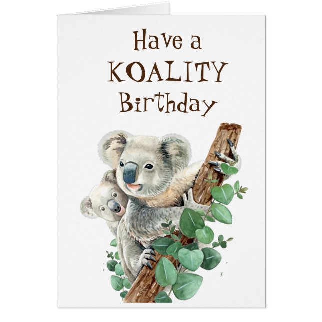 Koality Birthday  Fun Animal  Koala Bear (Front)
