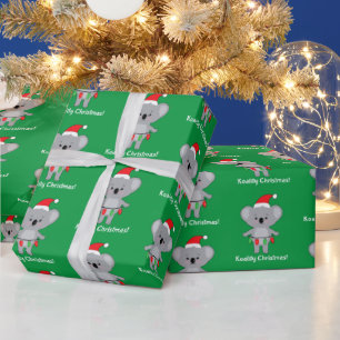 Koality Christmas Koala Bear with Lights Wrapping Paper