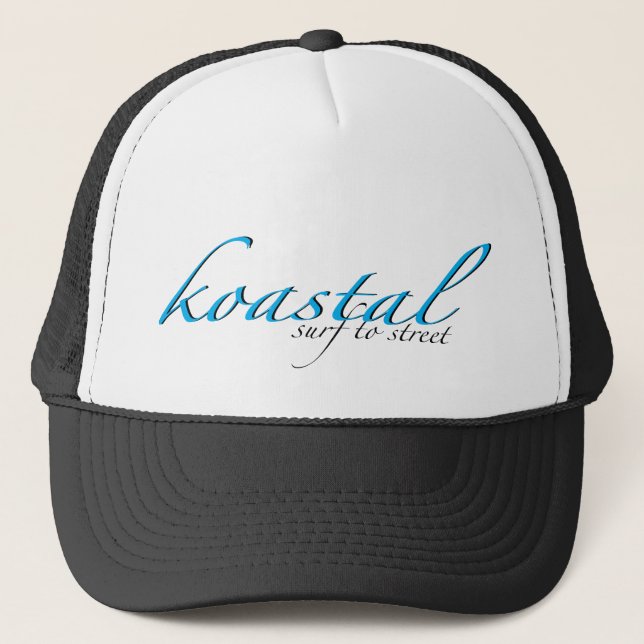 Koastal Black White Trucker Hat (Front)