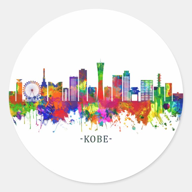 Kobe Japan Skyline Classic Round Sticker (Front)