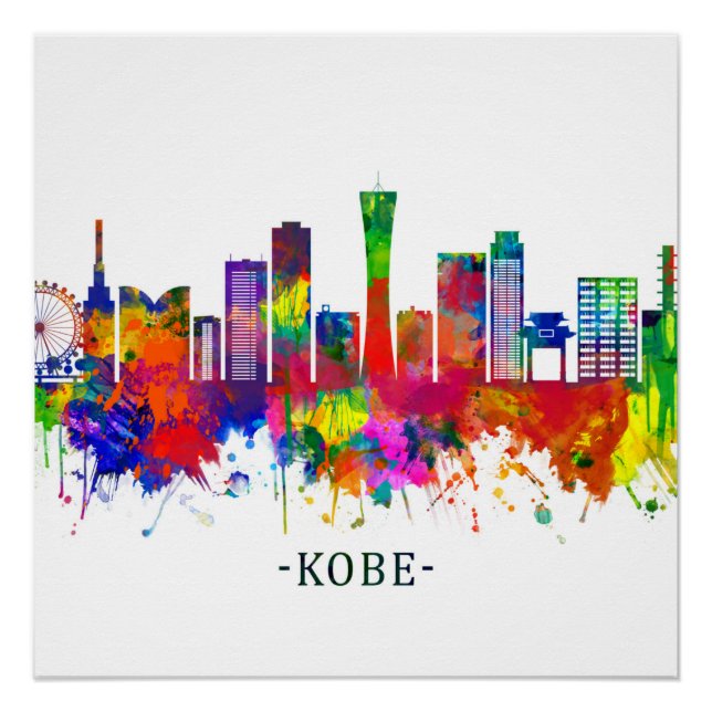 Kobe Japan Skyline Poster (Front)