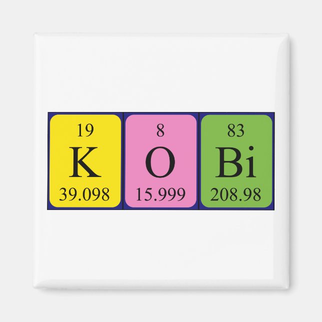 Kobi periodic table name magnet (Front)