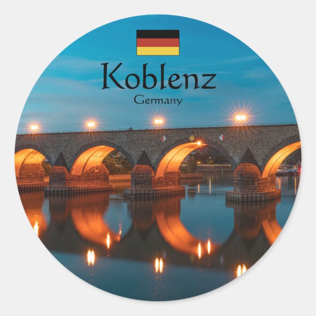 Koblenz Germany Souvenir Classic Round Sticker (Front)