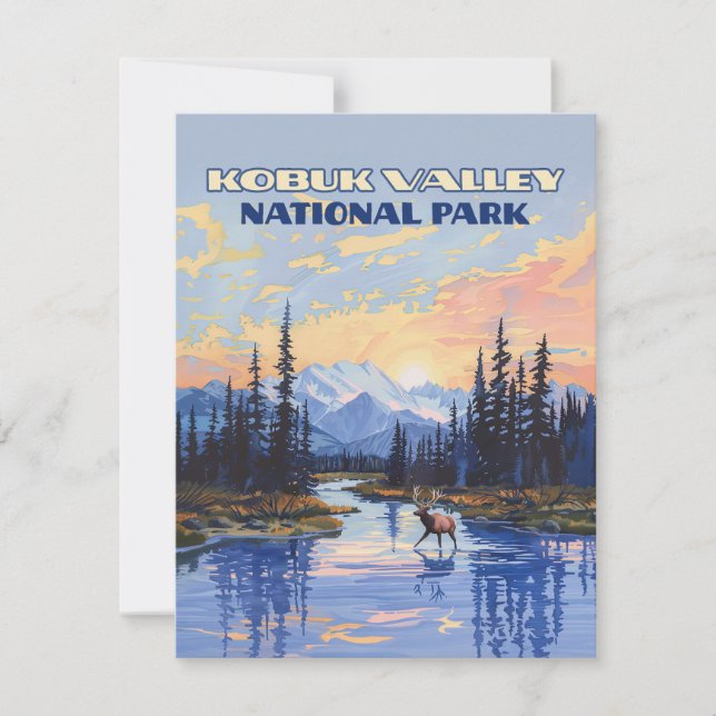 Kobuk Valley National Park Alaska Caribou Card (Front)