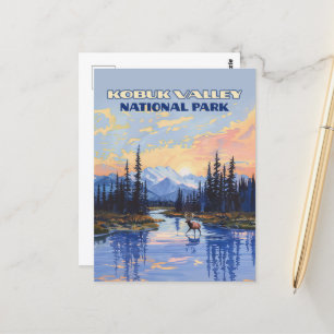 Kobuk Valley National Park Alaska Caribou Vintage Postcard