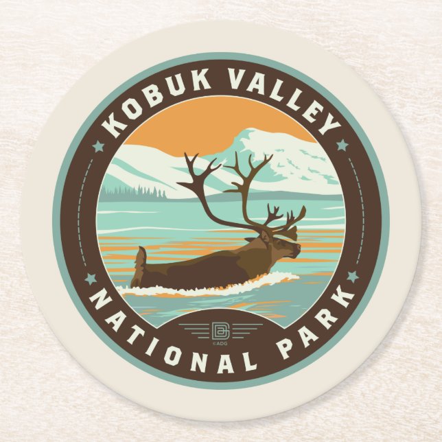 Kobuk Valley National Park Round Paper Coaster (Front)