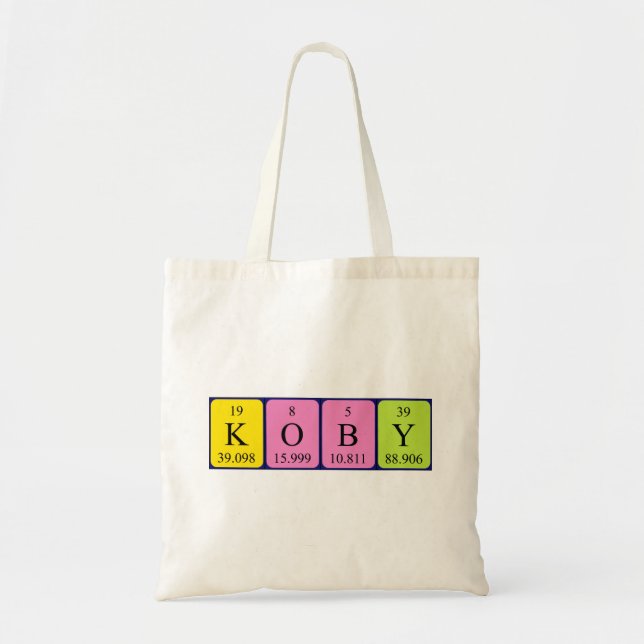 Koby periodic table name tote bag (Front)