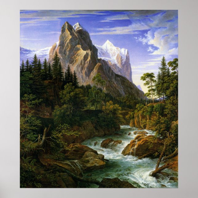 Koch - Das Wetterhorn von der Rosenlaui aus, 1824 Poster (Front)