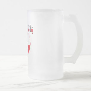 Kocham Cie Eagle Heart Frosted Glass Beer Mug
