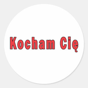 Kocham Cie - I Love You Classic Round Sticker