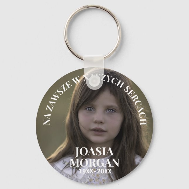 Kocham cię in Polish photo memorial Poland gift Key Ring (Front)
