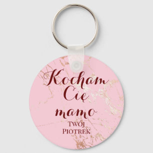 Kocham Cię mamo I love you mum in Polish Poland Key Ring
