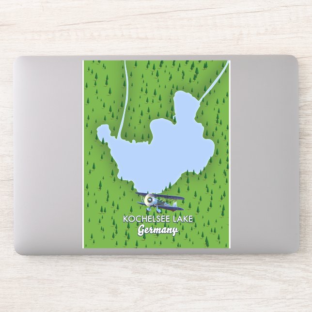 Kochelsee lake, Germany map  (Computer)