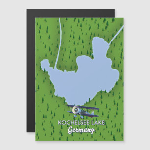 Kochelsee lake, Germany map 