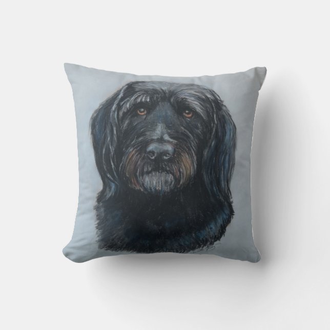 Koda Golden Doodle Dog Art Pillow (Front)
