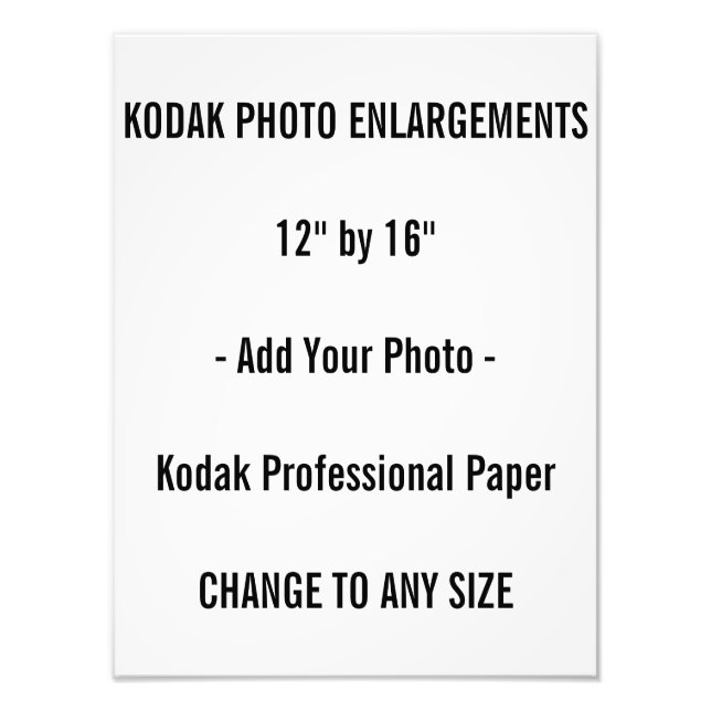 Kodak Photo Enlargements 12" by 16" (Front)