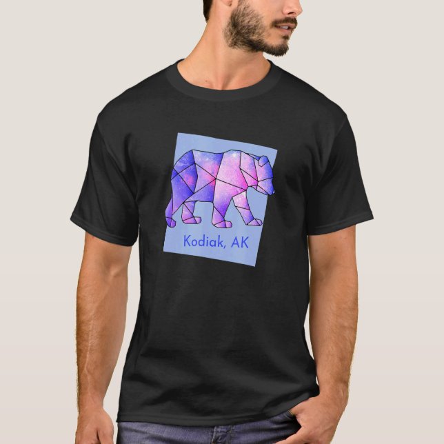 Kodiak Ak Galaxy Bear Abstract Geometrical Animal  T-Shirt (Front)