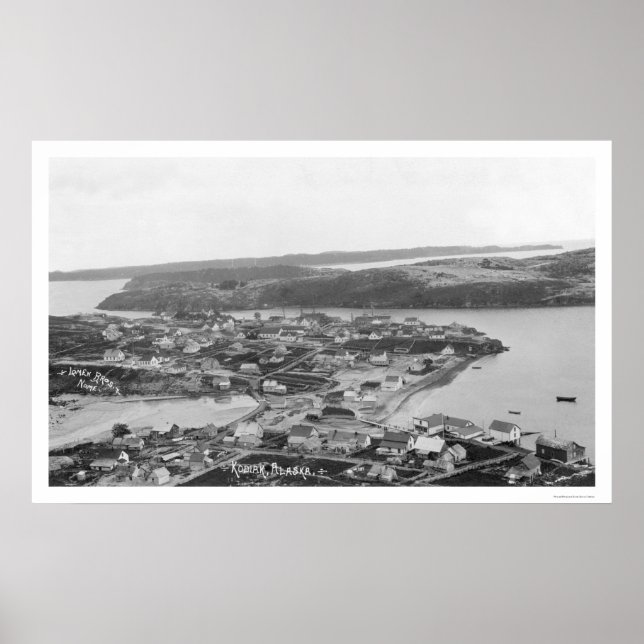 Kodiak Alaska Aerial View 1920 Poster (Front)