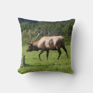Kodiak, Alaska Elk Outdoor Photo Designed Fancy Cushion