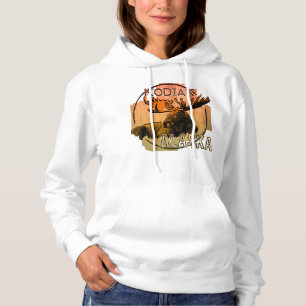 Kodiak Alaska orange moose hoodie