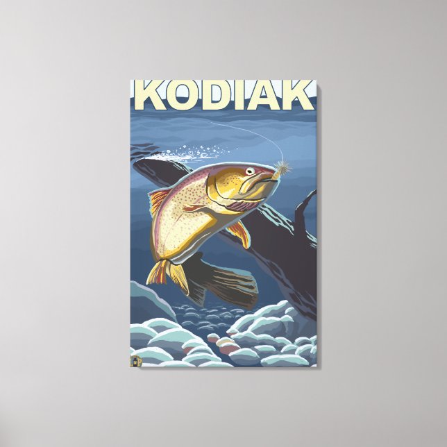 Kodiak, AlaskaCutthroat Trout Cross-Section Canvas Print (Front)