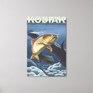 Kodiak, AlaskaCutthroat Trout Cross-Section Canvas Print