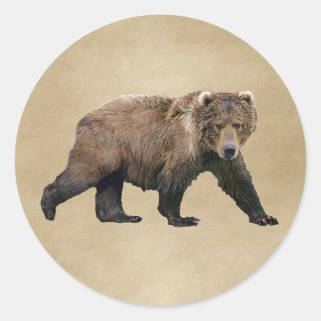 Kodiak Bear Classic Round Sticker (Front)