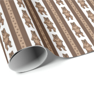 Kodiak Bear Stripe Wrapping Paper